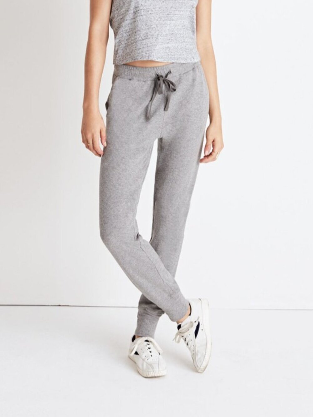 Madewell Stay In Pajama Pants Women Small Heather Gray Cotton Modal Lounge